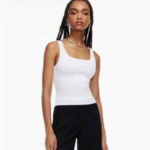 Babaton Square Neck Top, White XL